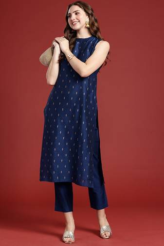 Printed regular kurta with trousers