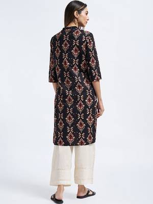 Floral printed cold-shoulder sleeves kurta 2
