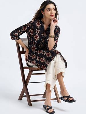 Floral printed cold-shoulder sleeves kurta 3