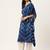 Navy blue & white hand dyed asymmetric kaftan kurta