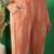 Peach floral embroidered a-line kurta with trouser & dupatta