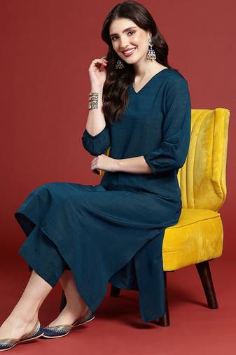 Panelled kurta with trousers