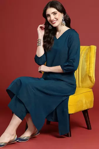 Panelled kurta with trousers