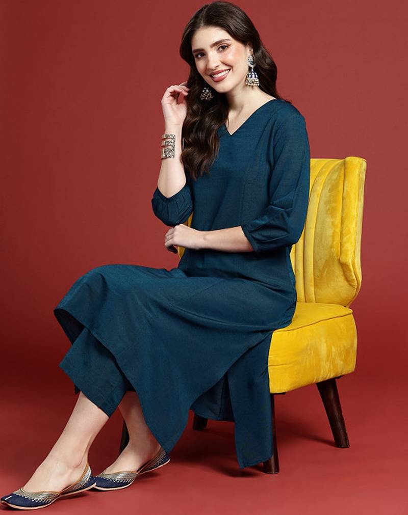 Panelled kurta with trousers