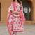 Floral printed pure cotton anarkali kurta with trousers & with dupatta