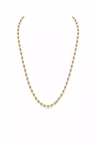 golden alloy necklace chain with traditional pearl work