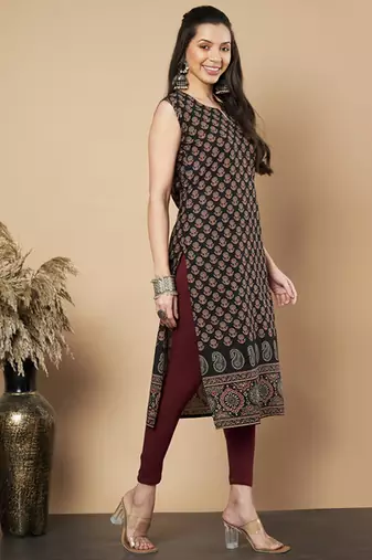 Floral printed notch neck kurta