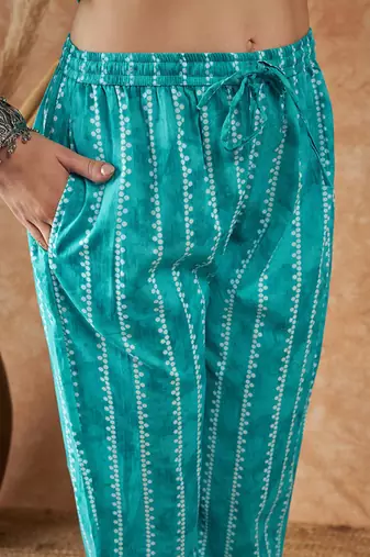 Ethnic motifs printed pure cotton kurta with trousers & dupatta