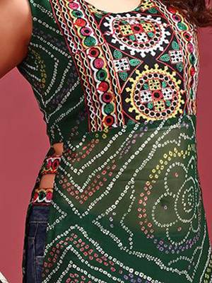 Bandhani printed regular georgette a-line kurta 2