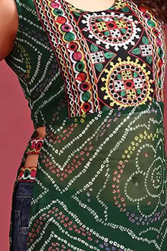 Bandhani printed regular georgette a-line kurta