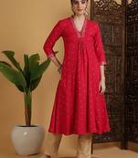 Embroidered anarkali kurta