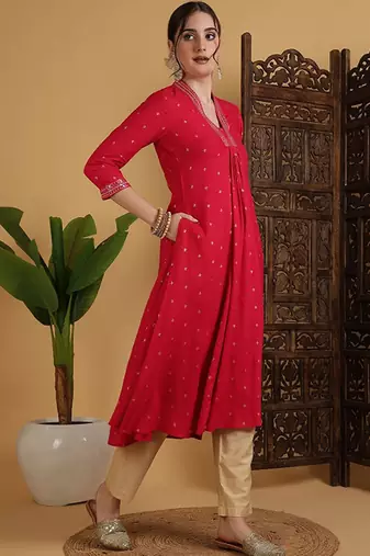 Embroidered anarkali kurta