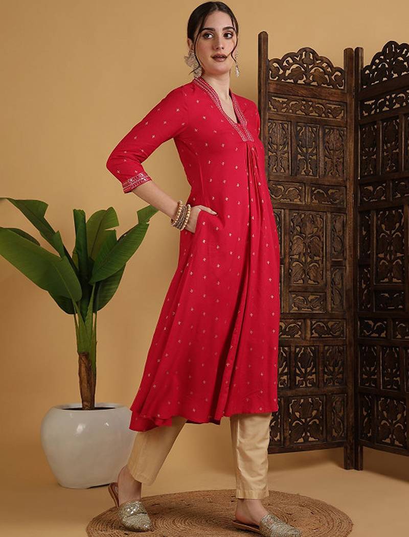 Embroidered anarkali kurta
