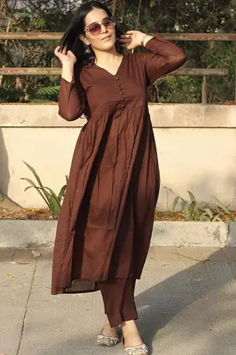 Tiered kurta with trousers