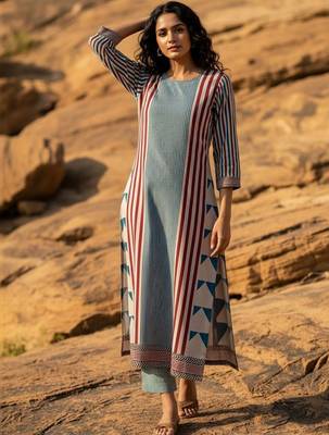 Geometric printed kurta 1