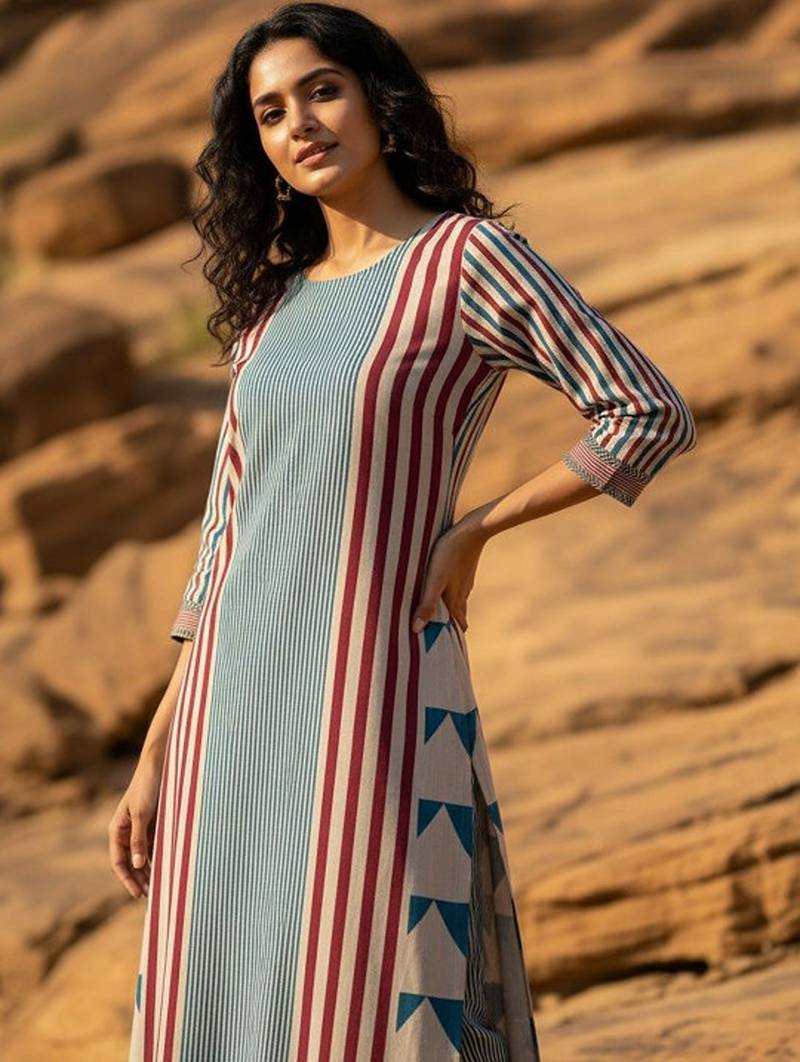 Geometric printed kurta