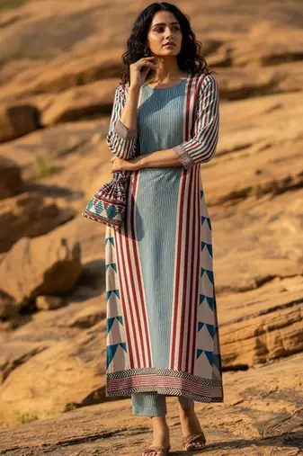 Geometric printed kurta