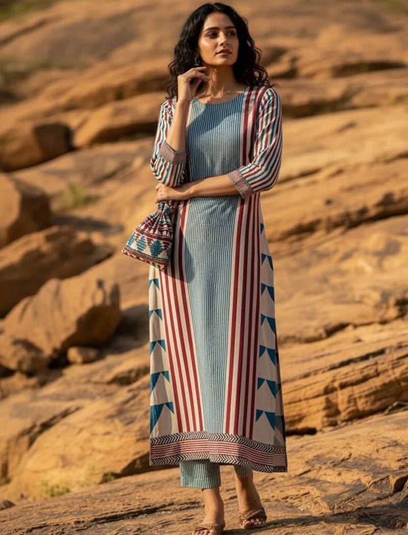 Geometric printed kurta