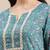 Blue jaipuri floral print pure cotton lace detailed kurta
