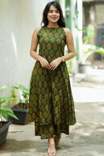 Floral printed regular pure cotton kurta with palazzos