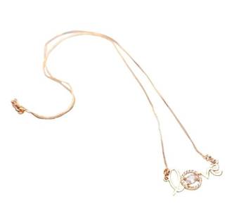 gold copper pendant chain with white stone design 3