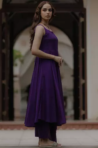 Angrakha kurta with trousers & with dupatta