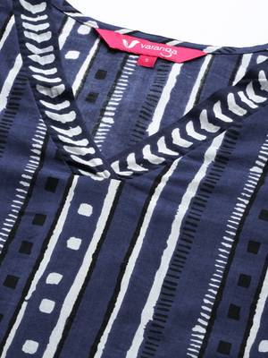 Blue & white printed republic day republic day kurta 2