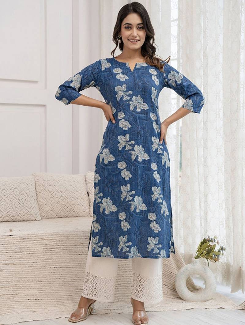 Floral dyed sequinned kurta