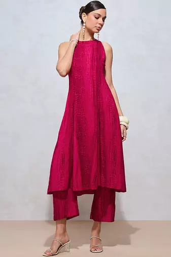 Printed pure cotton kurta with pyjamas