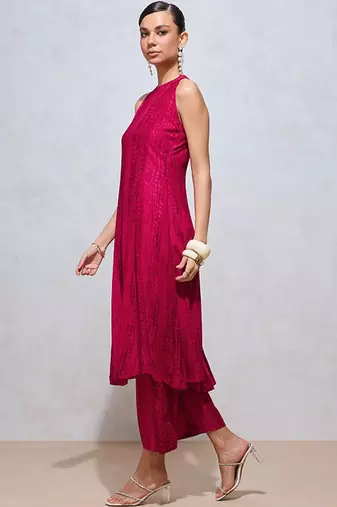 Printed pure cotton kurta with pyjamas