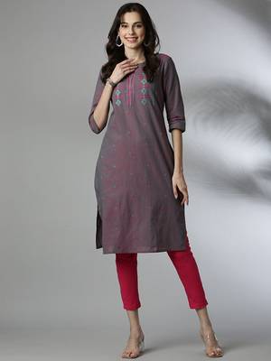 Floral embroidered thread work kurta 2