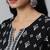 Black ethnic motifs printed cotton kurta