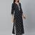 Black ethnic motifs printed cotton kurta