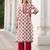 Floral printed notch neck straight pure cotton kurta