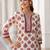 Floral printed notch neck straight pure cotton kurta