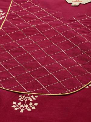 Ethnic motifs printed regular thread work kurta with palazzos 2