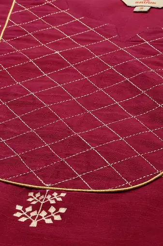 Ethnic motifs printed regular thread work kurta with palazzos