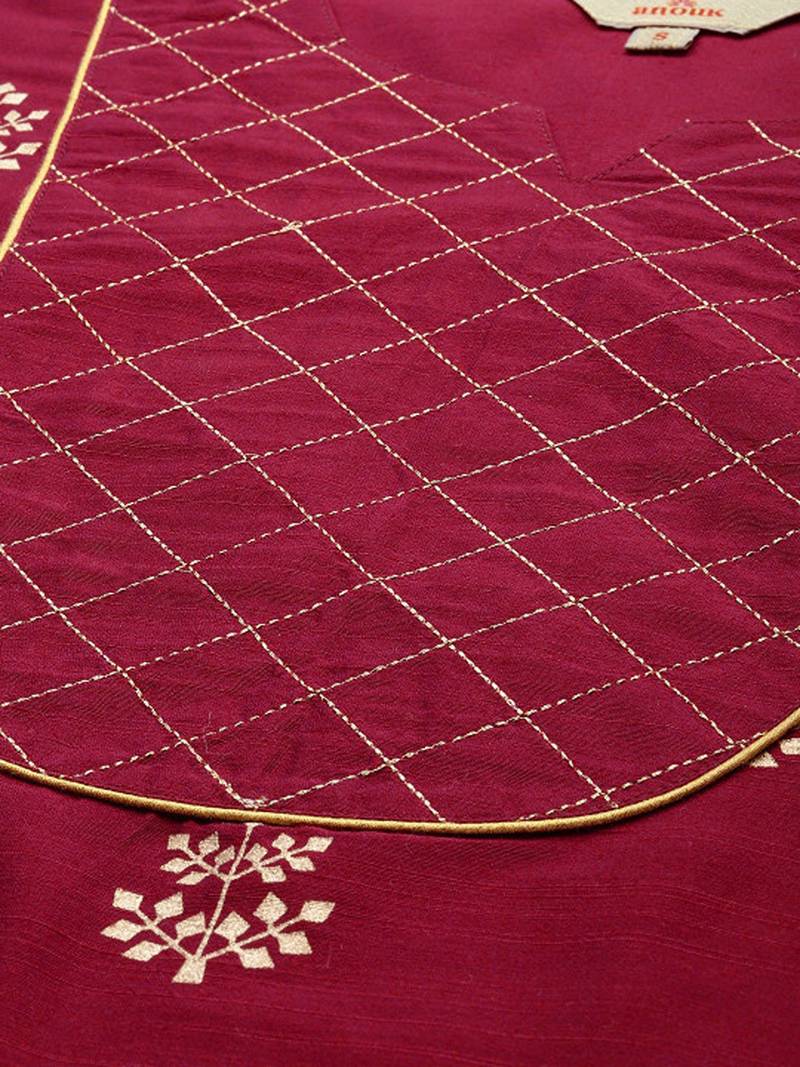 Ethnic motifs printed regular thread work kurta with palazzos