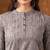 Grey abstract printed mandarin collar cotton kurta