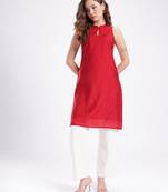 Band collar straight kurta