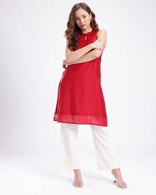 Band collar straight kurta 3