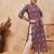 Navy blue ethnic motifs printed cotton straight kurta