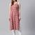 Pink & magenta printed strappy straight kurta