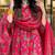 Floral printed v-neck anarkali kurta with palazzos & dupatta