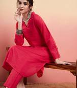 Pure cotton v-neck pathani kurta with trousers