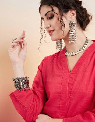 Pure cotton v-neck pathani kurta with trousers 2