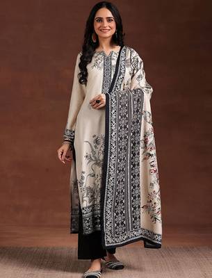 Floral printed kurta with trousers & dupatta 1