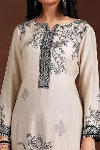 Floral printed kurta with trousers & dupatta