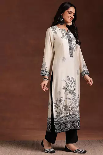 Floral printed kurta with trousers & dupatta