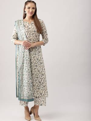 Floral vine pure cotton kurta set 1